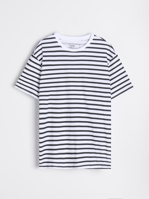Sinsay Men's Black/White Striped Short-Sleeve T-Shirt | Sinsay In Lebanon