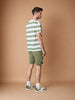 Sinsay Men's White & Green Striped Regular Fit Basic T-Shirt | Sinsay In Lebanon