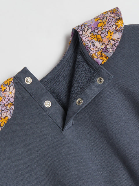 Reserved Girl's Dark Grey Cotton Sweatshirt With Collar | Reserved In Lebanon