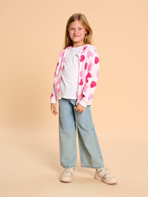 Sinsay Girl's Light Pink Hearts Printed Hooded Transitional Jacket | Sinsay In Lebanon