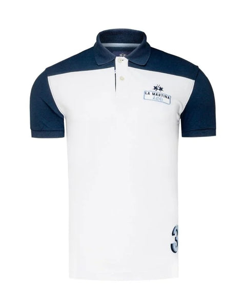 La Martina Polo Men's White T-Shirt NMP616PK001 FA16