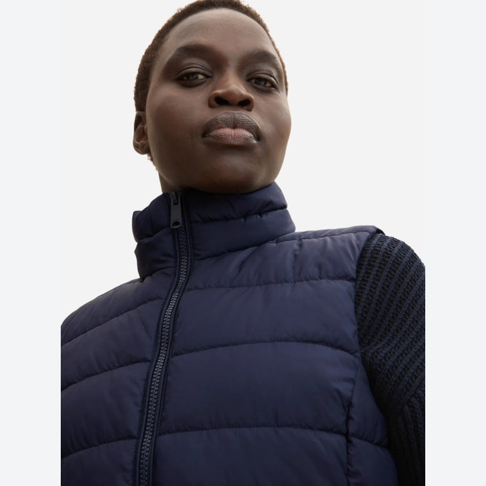 Tom Tailor Women's Navy Quilted Puffer Vest
