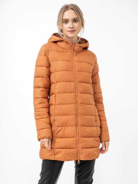 Tom Tailor Denim Women's Amber Orange Quilted Hooded Coat | Tom Tailor In Lebanon