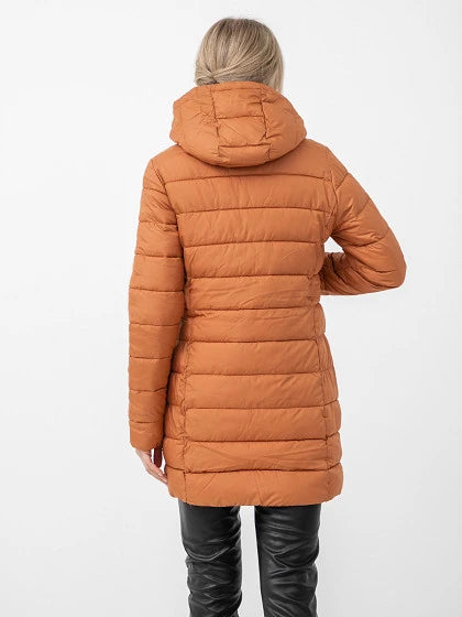 Tom Tailor Denim Women's Amber Orange Quilted Hooded Coat | Tom Tailor In Lebanon