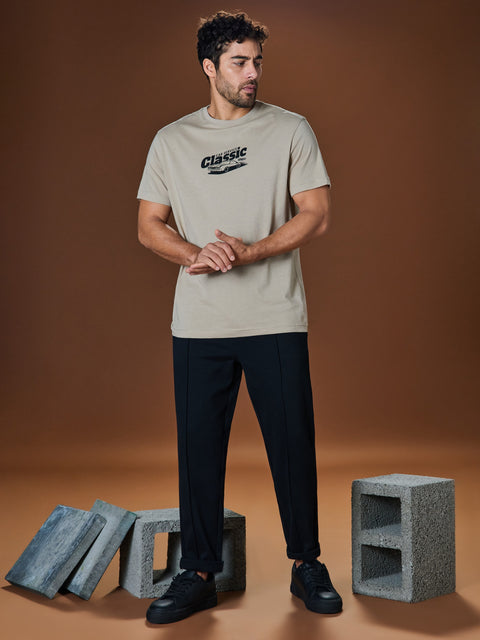 Sinsay Men's Beige Short-Sleeved Cotton T-Shirt | Sinsay In Lebanon