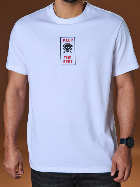 Sinsay Men's White Printed T-Shirt|Sinsay In Lebanon