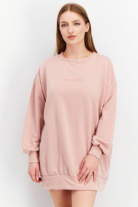 New Girl Order Women's Pink Sweatshirt Dress AMF2349(zone 4)