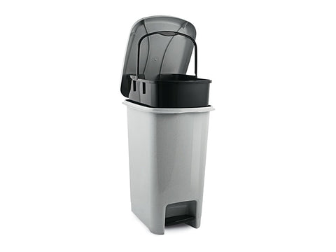 Slim Pedal White Dustbin With Inner Bucket(32X23X40 CM) 12,5 L|Slim In Lebanon
