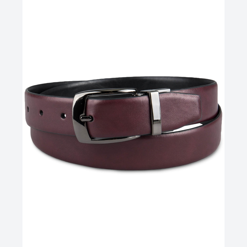 Alfani Men's Plum/Black Modern Reversible Belt