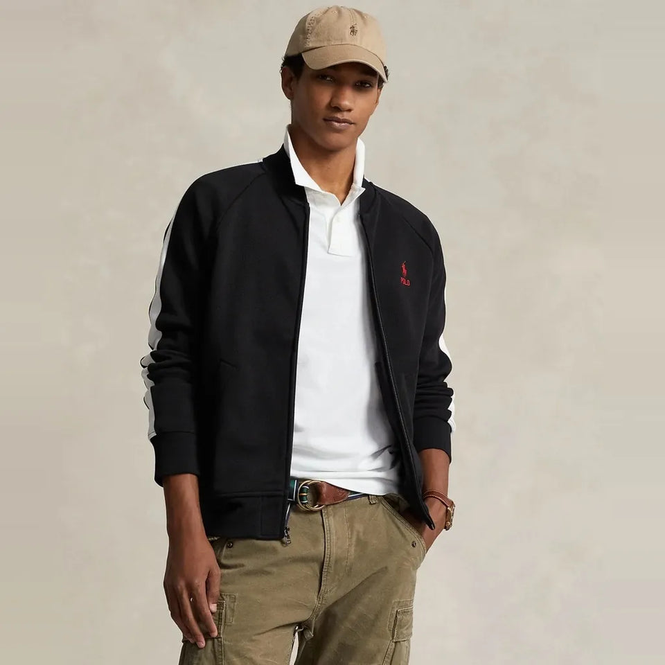 Polo Ralph Lauren Men's Black Double Knit Full Zip Jacket
