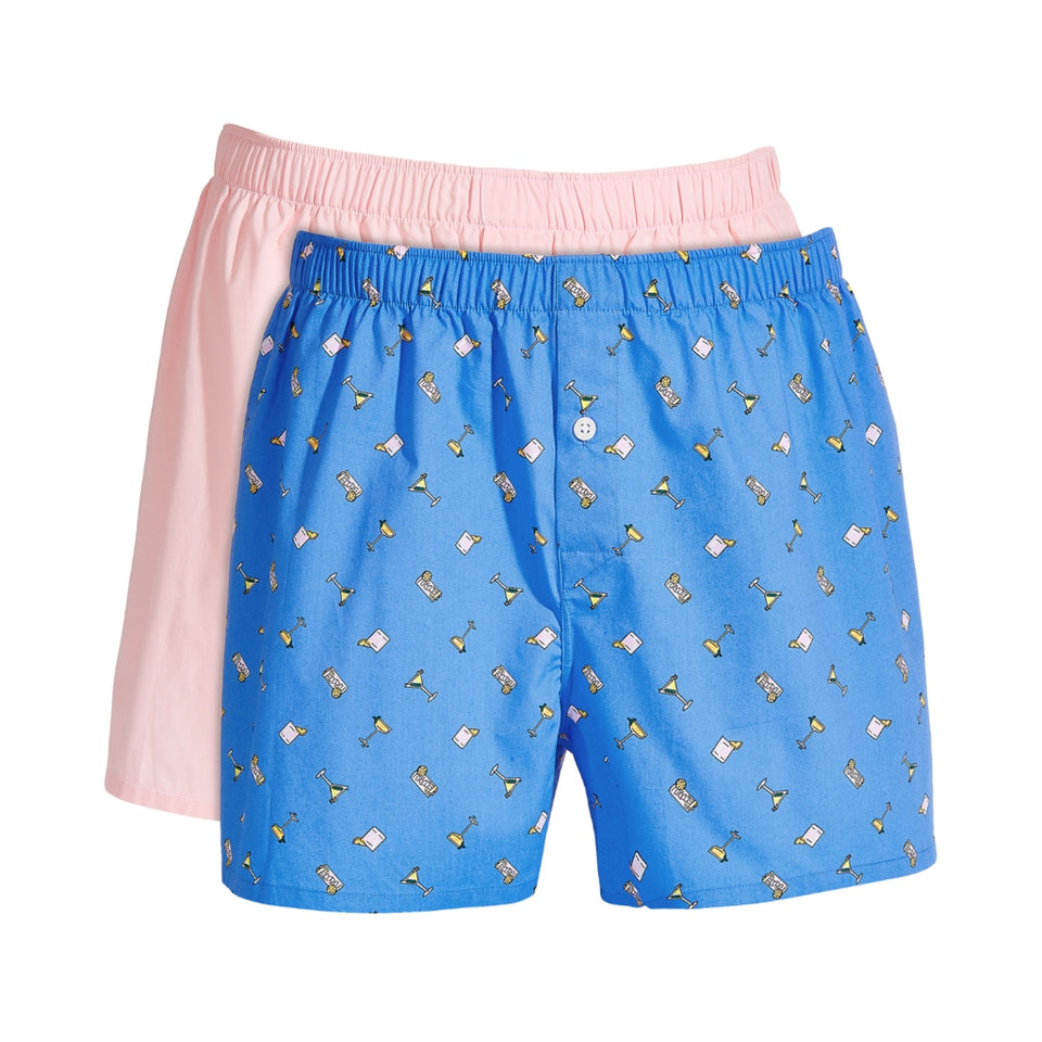 Club Room Men's Blue/Pink2-Pack. Regular-Fit Boxers