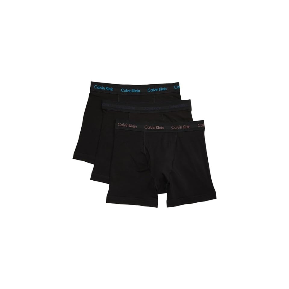 Calvin Klein Men's BlackCotton Stretch 3-Pack Boxer
