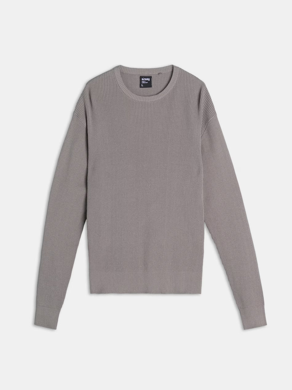 Sinsay Men Grey Waffle Knit Crew Neck Sweater | Sinsay in Lebanon