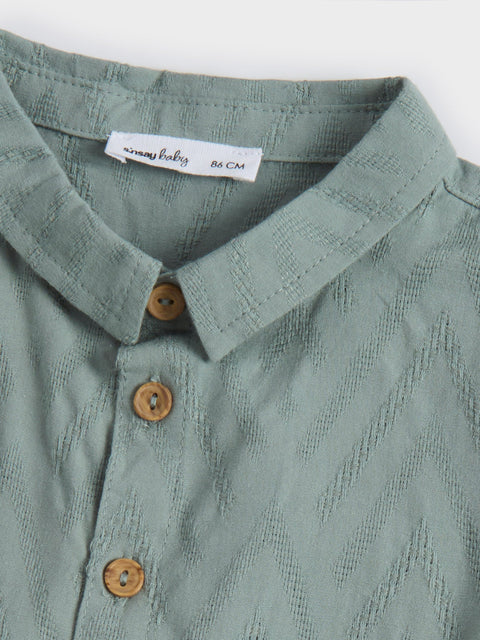 Sinsay Baby Boy's Sage Green Jacquard Knit Shirt|Sinsay In Lebanon