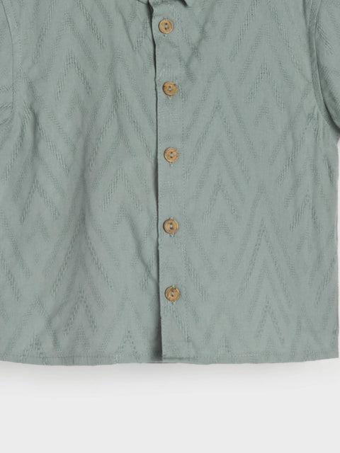 Sinsay Baby Boy's Sage Green Jacquard Knit Shirt|Sinsay In Lebanon