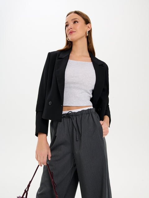 Sinsay  Women's Dark Grey Casual Wide leg Pants | Sinsay in Lebanon