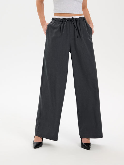 Sinsay  Women's Dark Grey Casual Wide leg Pants | Sinsay in Lebanon