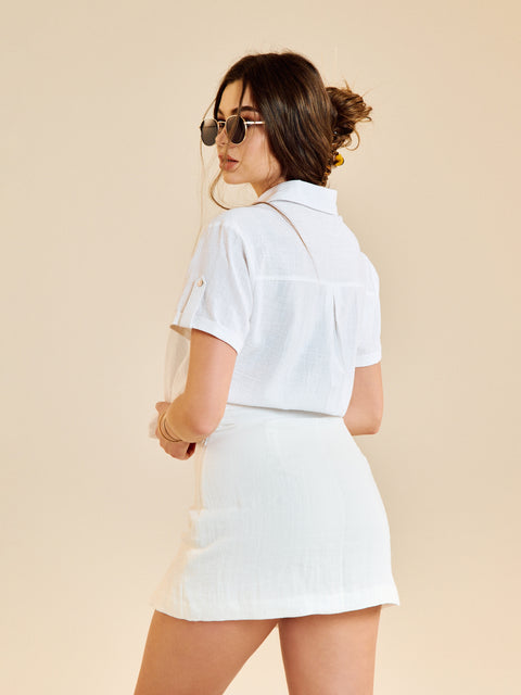 Sinsay Women's White Viscose Skort | Sinsay In Lebanon