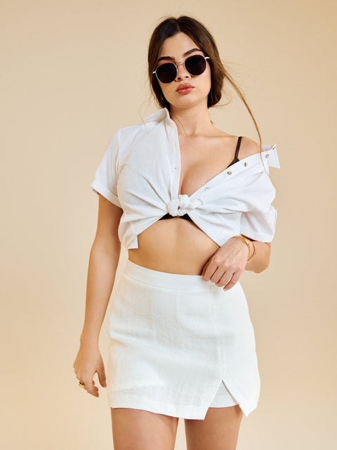 Sinsay Women's White Viscose Skort | Sinsay In Lebanon