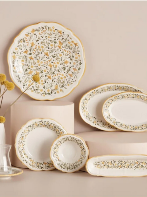 SD Home Yellow Stoneware 26 Piece Breakfast Set for 6 Persons TR222