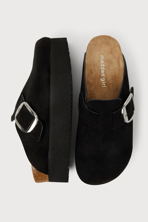 Madden Girl Women's Black Suede Cutie piie Slippers | Madden Girl In Lebanon