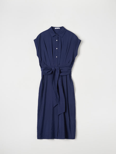 Sinsay Women's Navy Short Sleeve Midi Shirt Dress | Sinsay In Lebanon