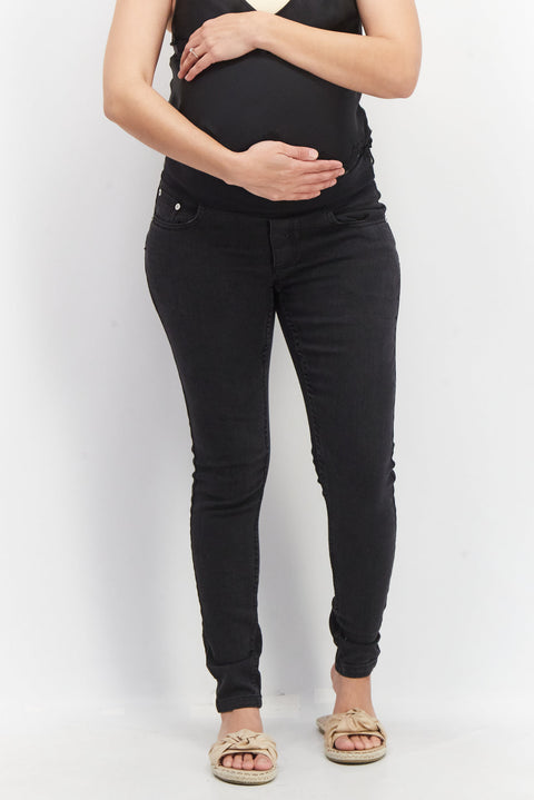 Wednesday Maternity  Women's Black Jeans AMF2548 B49 (B) shr