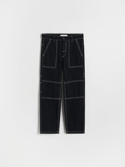 Reserved Boy's Black Trousers With Contrasting Stitching | Reserved In Lebanon