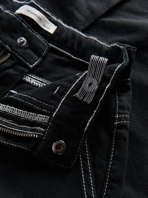 Reserved Boy's Black Trousers With Contrasting Stitching | Reserved In Lebanon