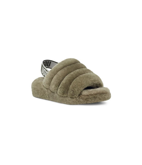 UGG Women's Khaki Green Fluff Yeah Slide Slipper |UGG In Lebanon