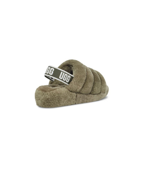 UGG Women's Khaki Green Fluff Yeah Slide Slipper |UGG In Lebanon