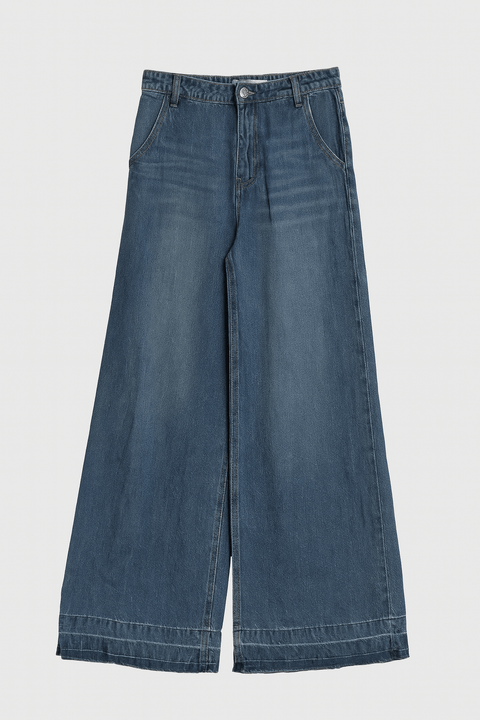 Forever 21 Women's Blue Ultra High Rise Wide Leg Jeans | Forever 21 In Lebanon