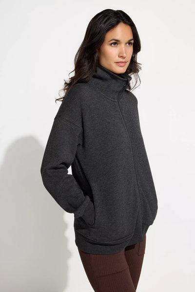 Mondetta Girl's Dark Grey Full Zip Fleece Jacket |Mondetta In Lebanon