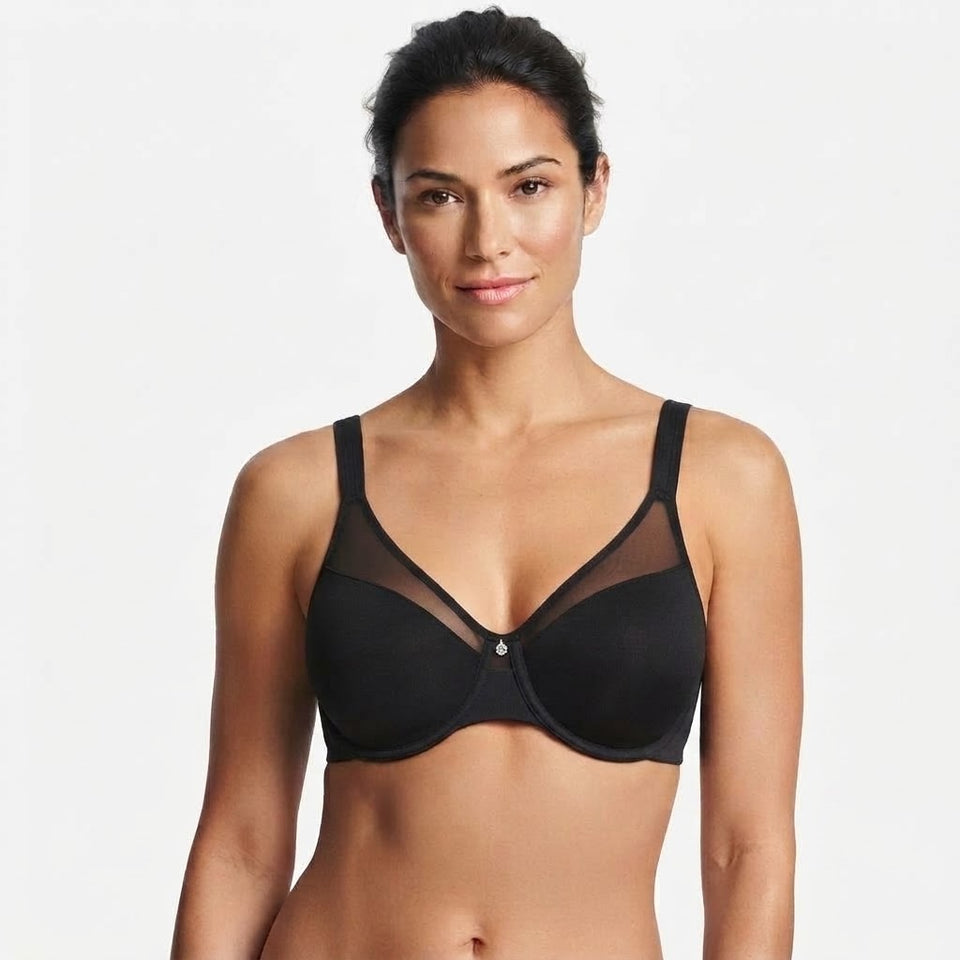 Bali Women's Black Sheer Mesh Trim Unlined Bra