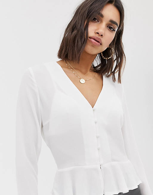 Missguided Women's White Shirt  100804889 AMF1614