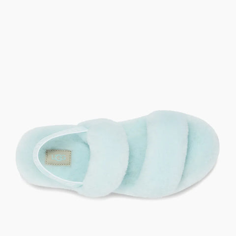 Light blue slipper on a white background