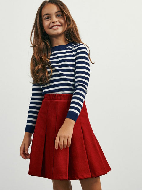 Reserved Girl's Burgundy Flew Pleated Skirt | Reserved In Lebanon