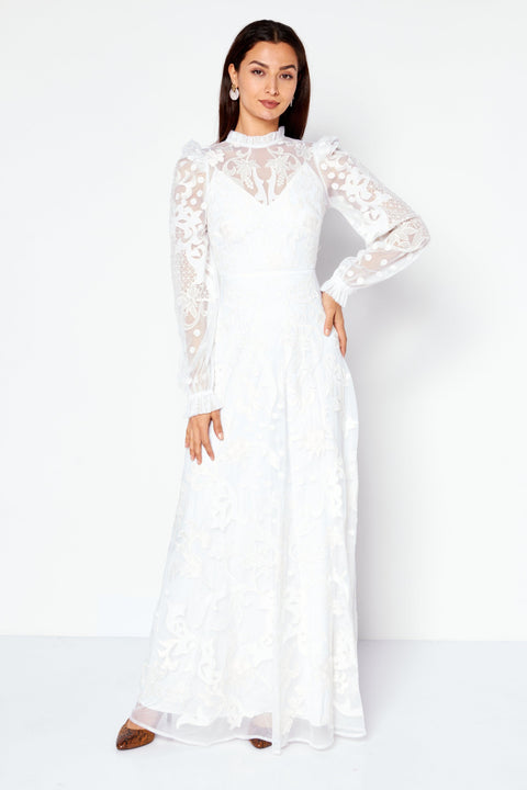 Asos Edition Women's White Violent Placement Wedding Dress ANF2851