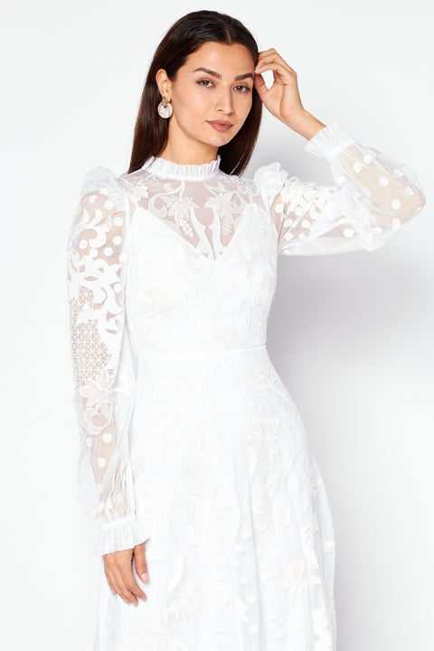 Asos Edition Women's White Violent Placement Wedding Dress ANF2851