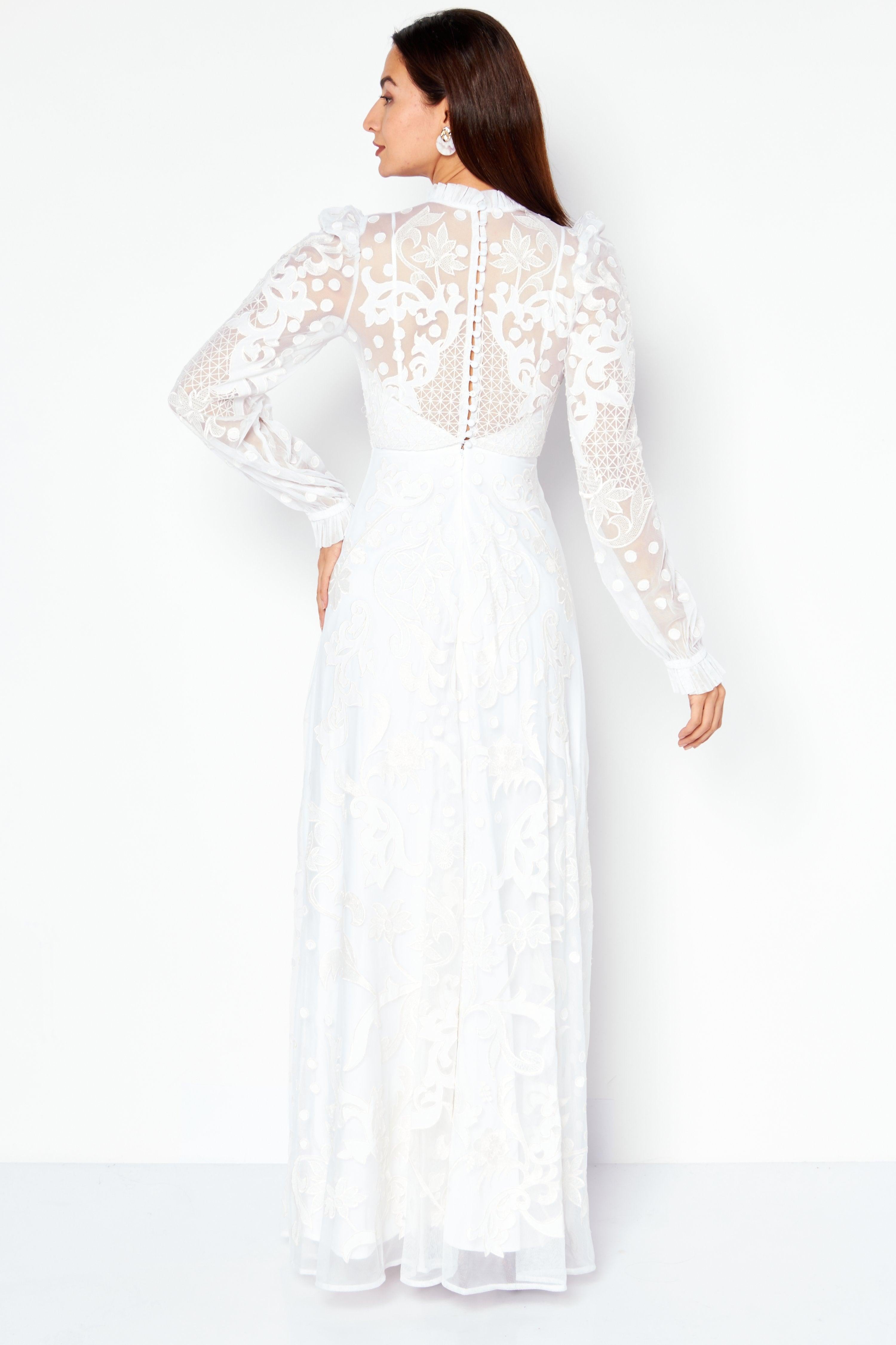 Asos Edition Women's White Violent Placement Wedding Dress ANF2851