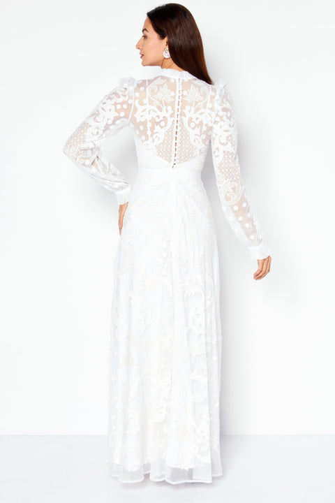 Asos Edition Women's White Violent Placement Wedding Dress ANF2851