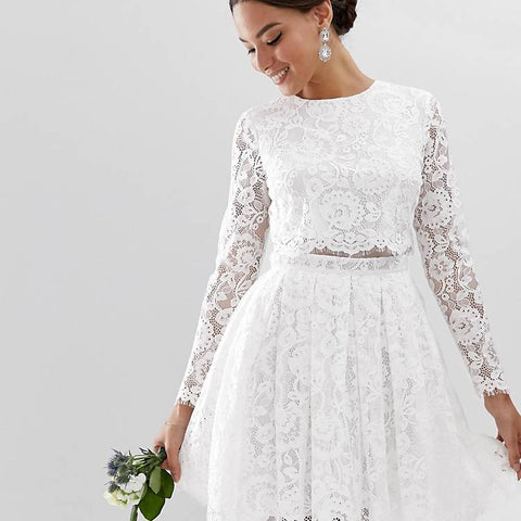ASOS Edition Women's White Lace Wedding Dress  AMF2397 (SHR) E
