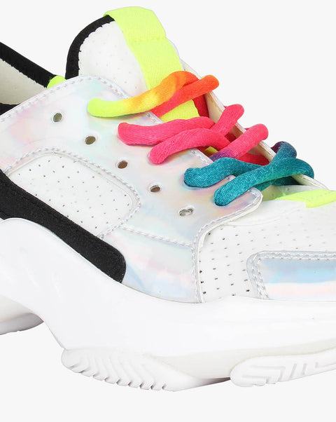 Steve Madden Women's Multi White Synthetic Ajax Sneakers | Steve Madden In Lebanon