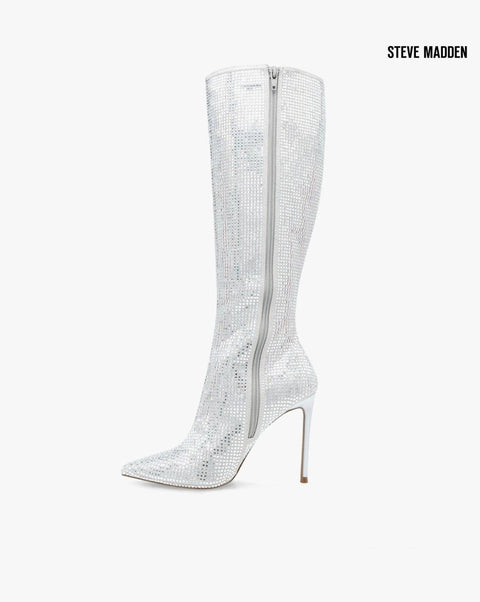 Steve Madden Women's Silver Vibrant Heeled Knee Boots |Steve Madden in Lebanon