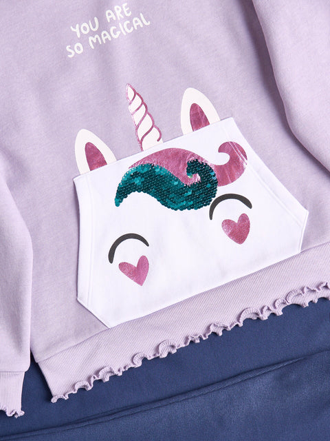 Sinsay Baby Girl's Purple/Navy Jersey Set With Decorative Print | Sinsay In Lebanon