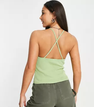 Topshop Women's Green Blouse ANF1417