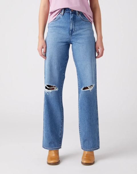 Wrangler Women's Blue Mom Relaxed Jeans | Wrangler In Lebanon