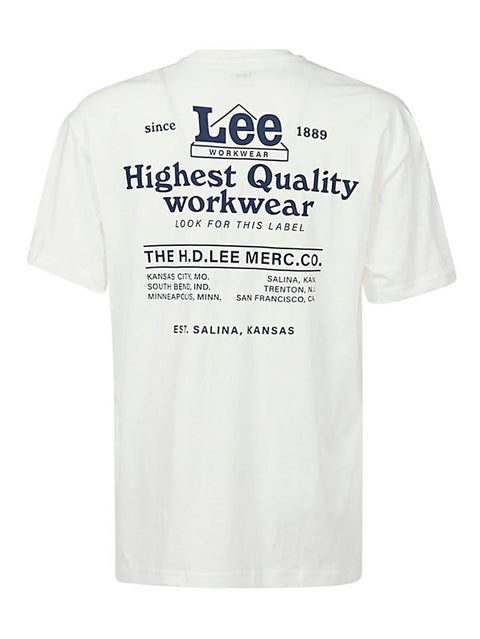 Lee Men's White Loose Fit Worker T-Shirt | Lee In Lebanon