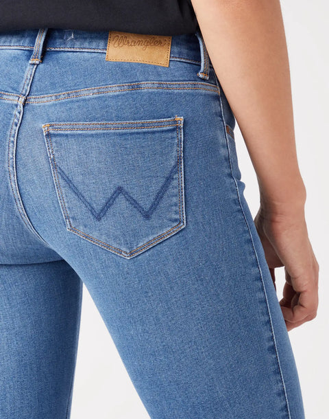 Wrangler Women's Blue High Waist Bootcut Jeans |Wrangler In Lebanon