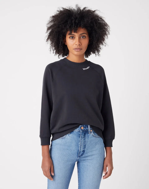 Wrangler Women's Faded Black Retro Raglan Sweatshirt  | Wrangler In Lebanon
